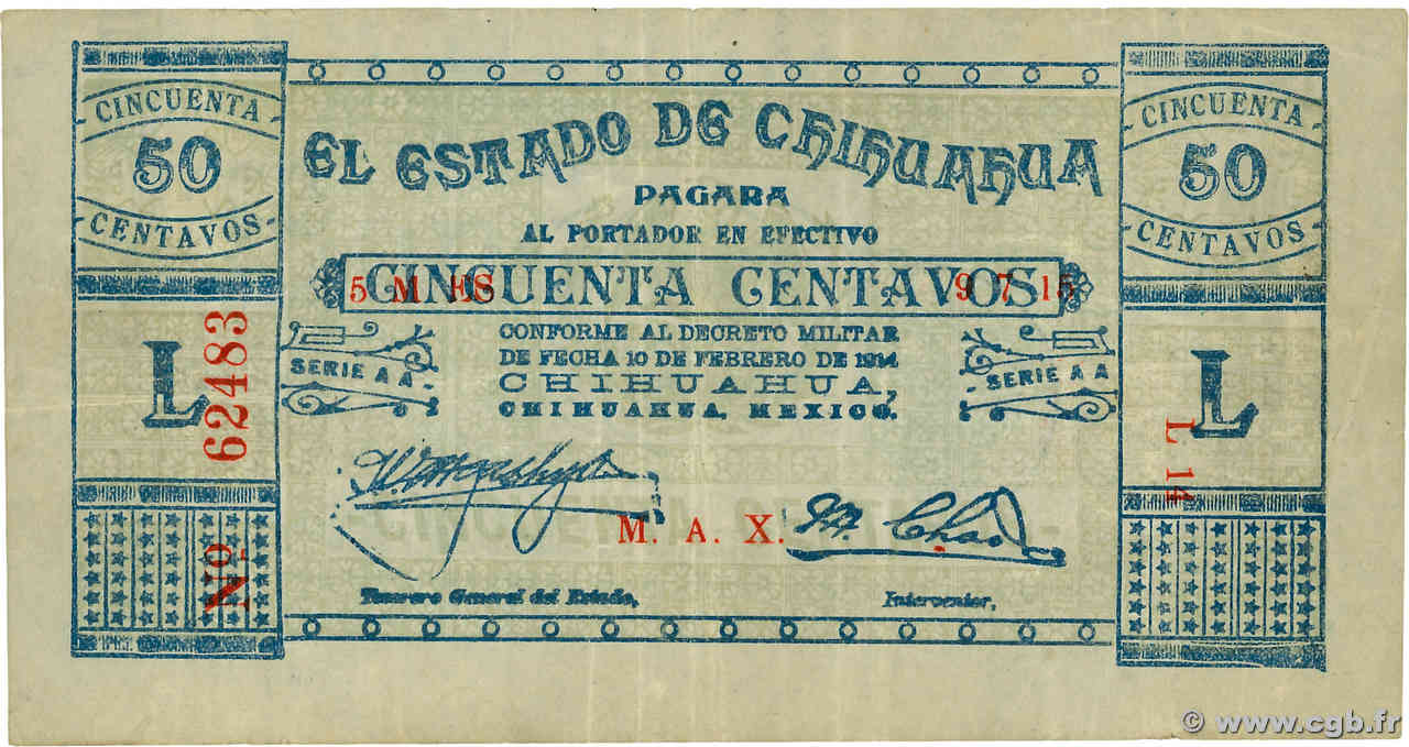 50 Centavos MEXIQUE  1915 PS.0527a TB+