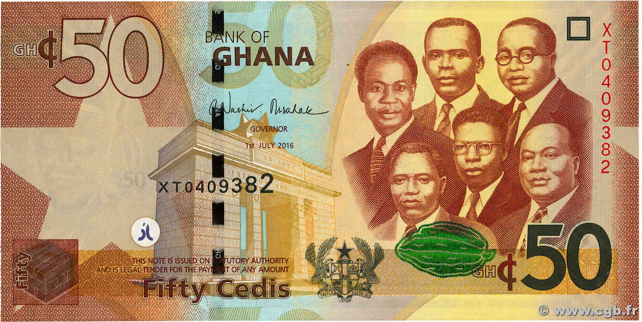 50 Cedis GHANA  2016 P.42d NEUF