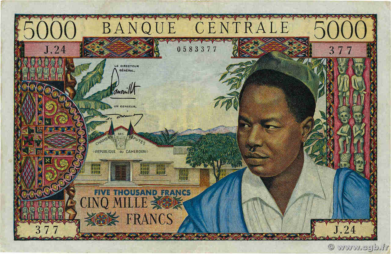 5000 Francs KAMERUN  1961 P.09 fVZ