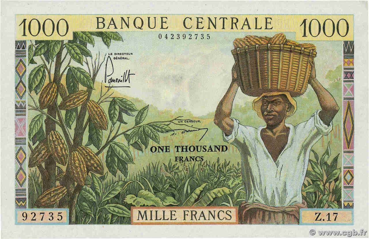 1000 Francs CAMERúN  1962 P.12b SC+