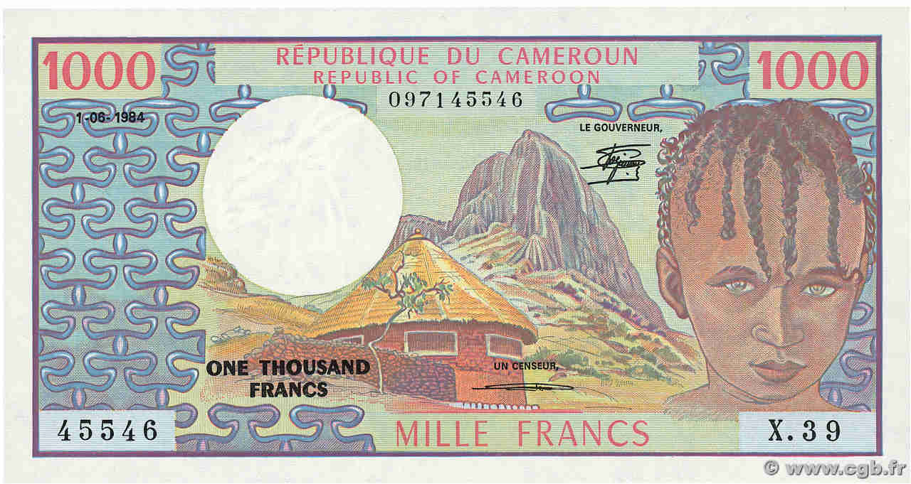 1000 Francs CAMEROUN  1984 P.21 NEUF