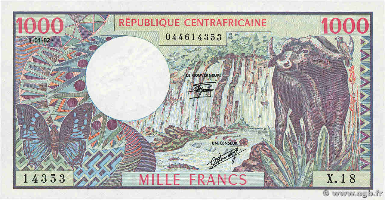 1000 Francs CENTRAFRIQUE  1982 P.10 NEUF