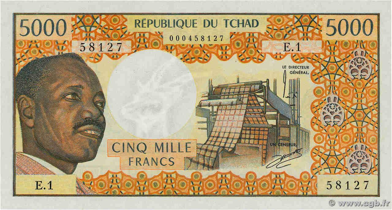 5000 Francs TCHAD  1974 P.04 pr.NEUF