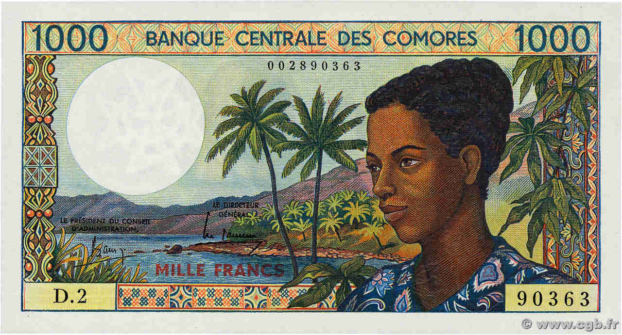 1000 Francs COMORES  1986 P.11a NEUF