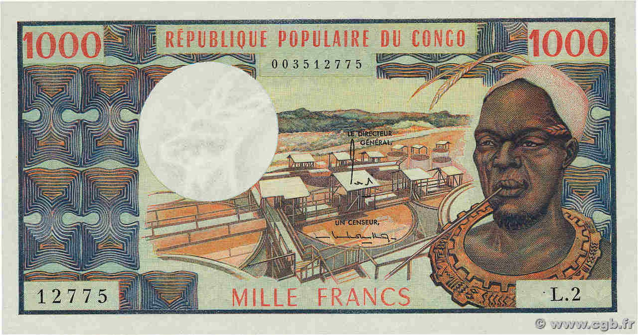 1000 Francs CONGO  1974 P.03a UNC