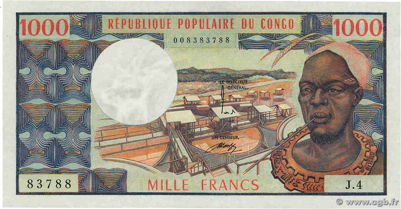 1000 Francs CONGO  1974 P.03b FDC