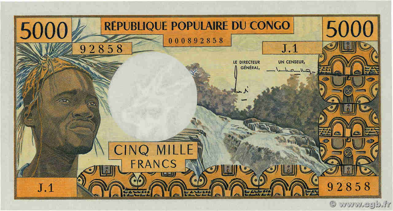 5000 Francs CONGO  1974 P.04a pr.NEUF