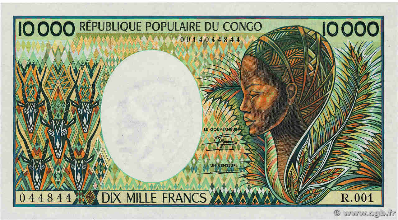 10000 Francs CONGO  1983 P.07 pr.NEUF