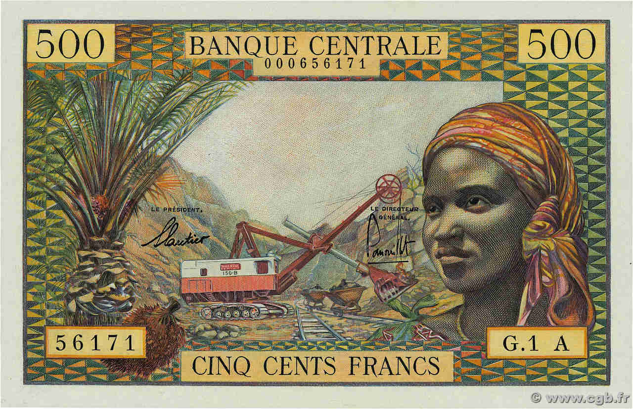 500 Francs EQUATORIAL AFRICAN STATES (FRENCH)  1963 P.04a ST