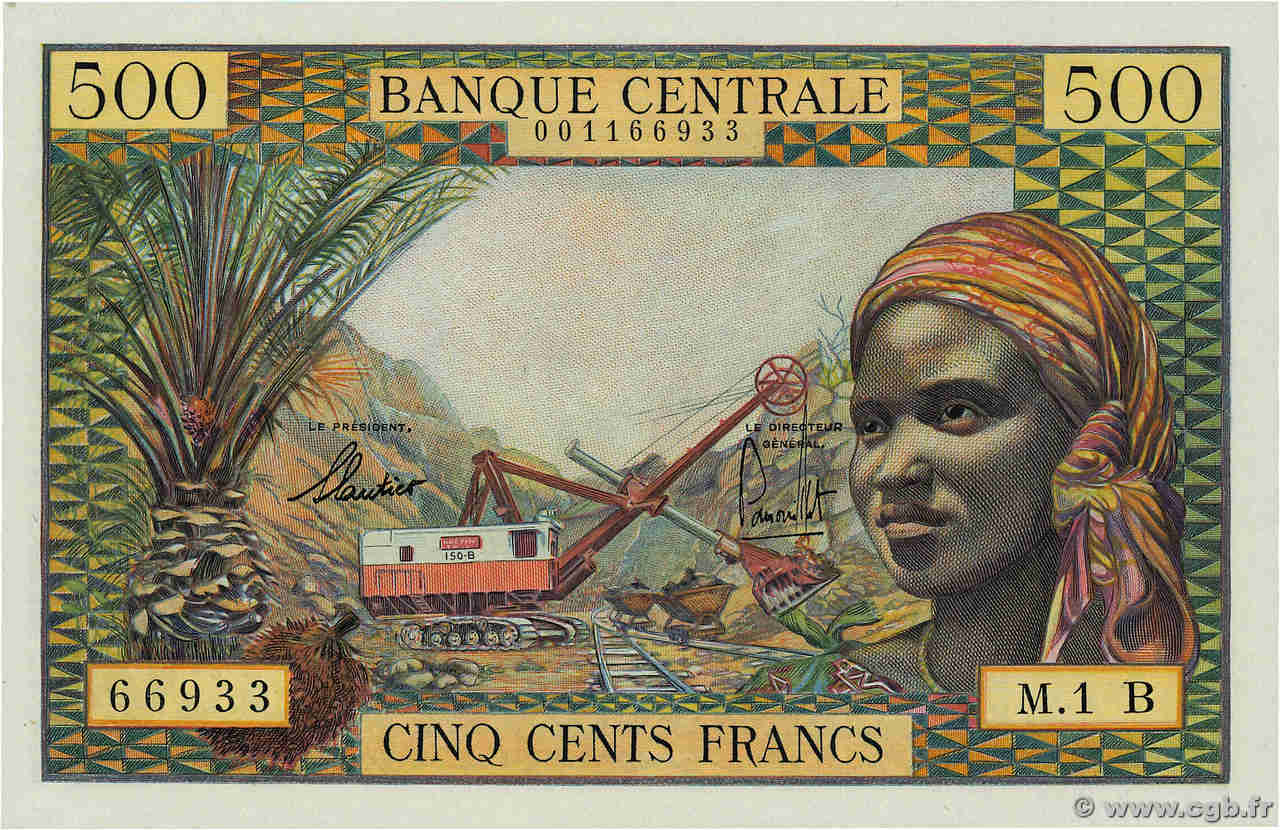 500 Francs EQUATORIAL AFRICAN STATES (FRENCH)  1963 P.04b UNC