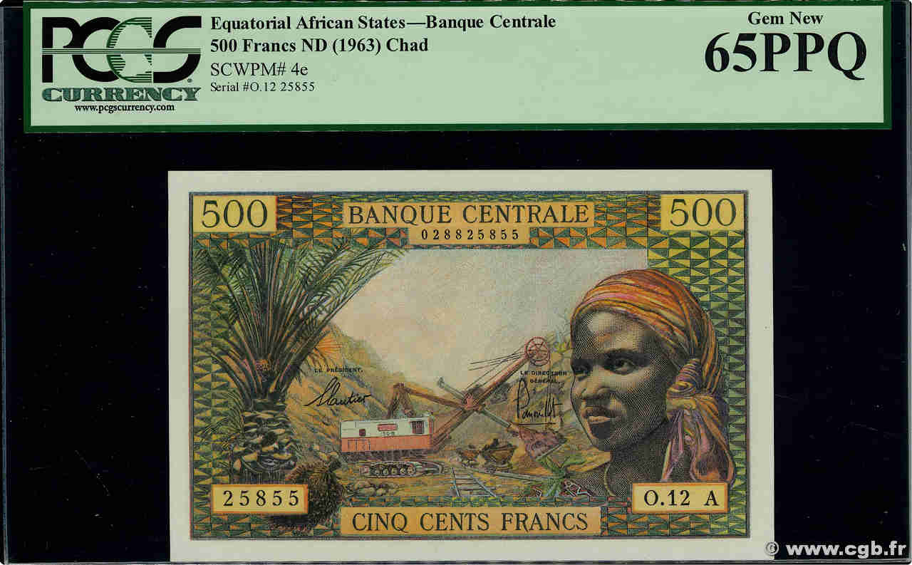 500 Francs EQUATORIAL AFRICAN STATES (FRENCH)  1965 P.04e FDC