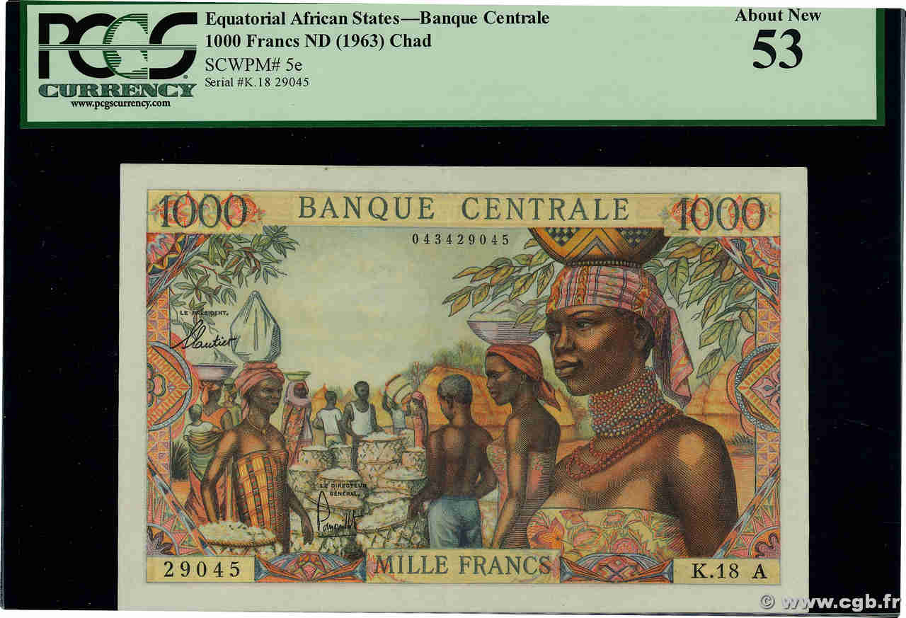 1000 Francs EQUATORIAL AFRICAN STATES (FRENCH)  1963 P.05e SPL+