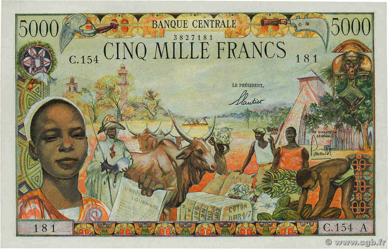 5000 Francs EQUATORIAL AFRICAN STATES (FRENCH)  1963 P.06a fST+