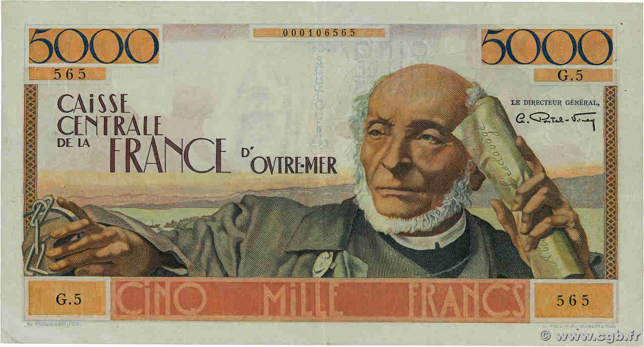 5000 Francs Schoelcher AFRIQUE ÉQUATORIALE FRANÇAISE  1946 P.27 q.SPL