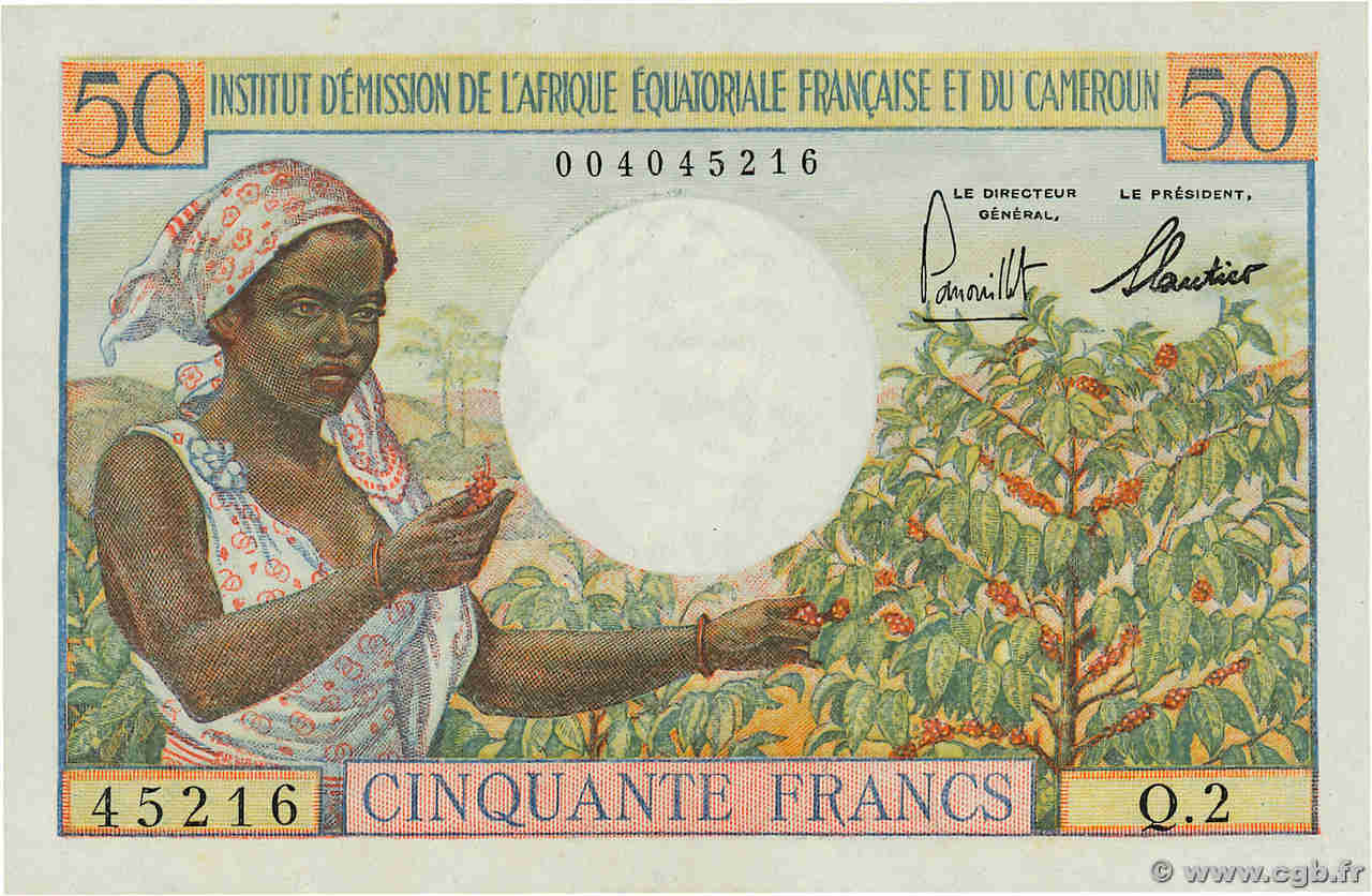 50 Francs AFRIQUE ÉQUATORIALE FRANÇAISE  1957 P.31 UNC-