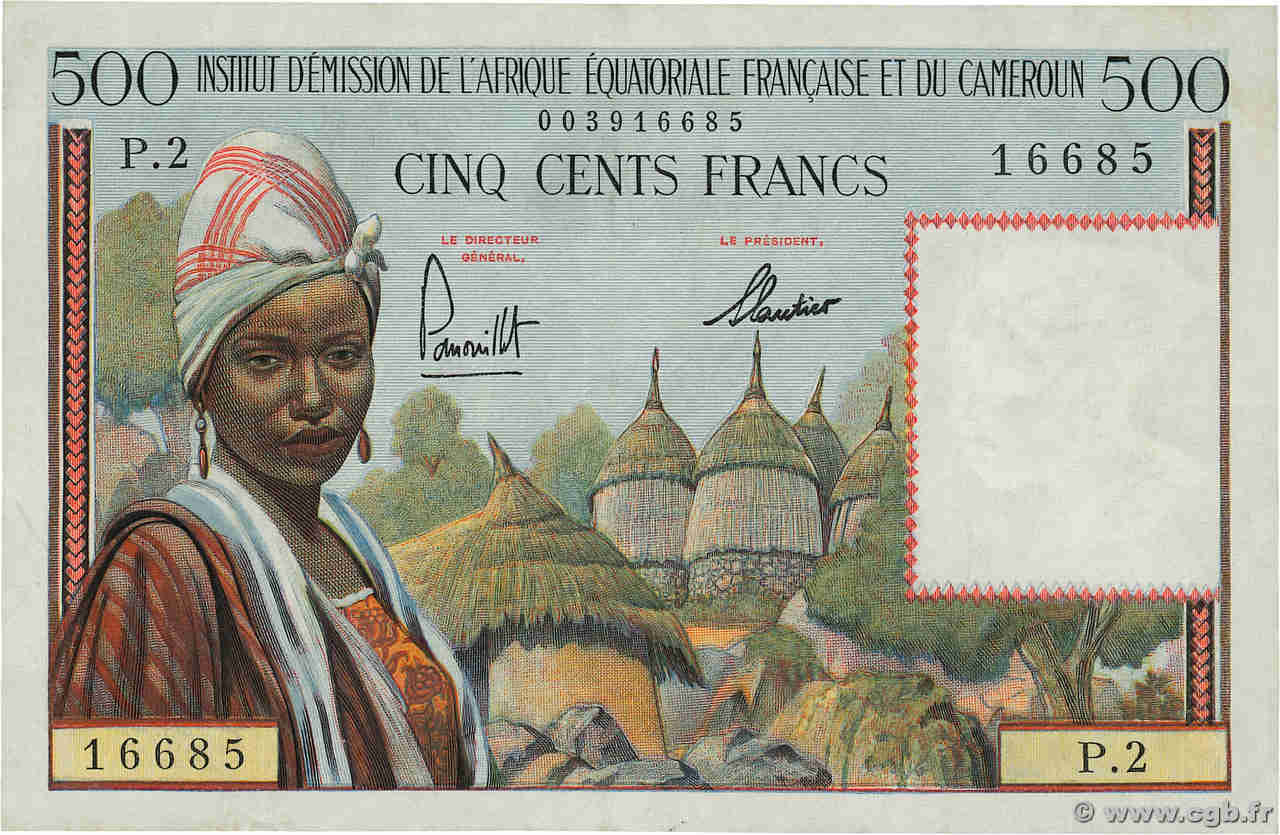 500 Francs AFRIQUE ÉQUATORIALE FRANÇAISE  1957 P.33 SUP