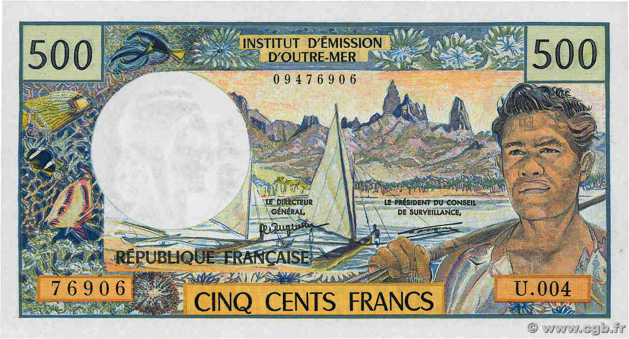 500 Francs POLYNESIA, FRENCH OVERSEAS TERRITORIES  1992 P.01a UNC