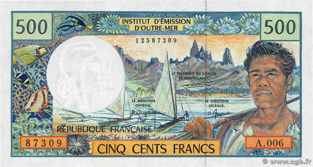 500 Francs FRENCH PACIFIC TERRITORIES  1995 P.01b SC+