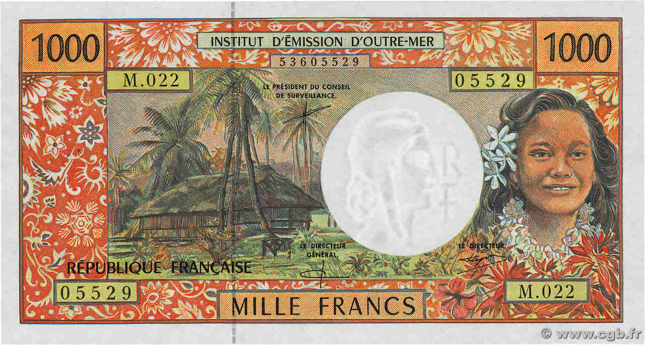 1000 Francs POLYNESIA, FRENCH OVERSEAS TERRITORIES  2000 P.02f UNC-