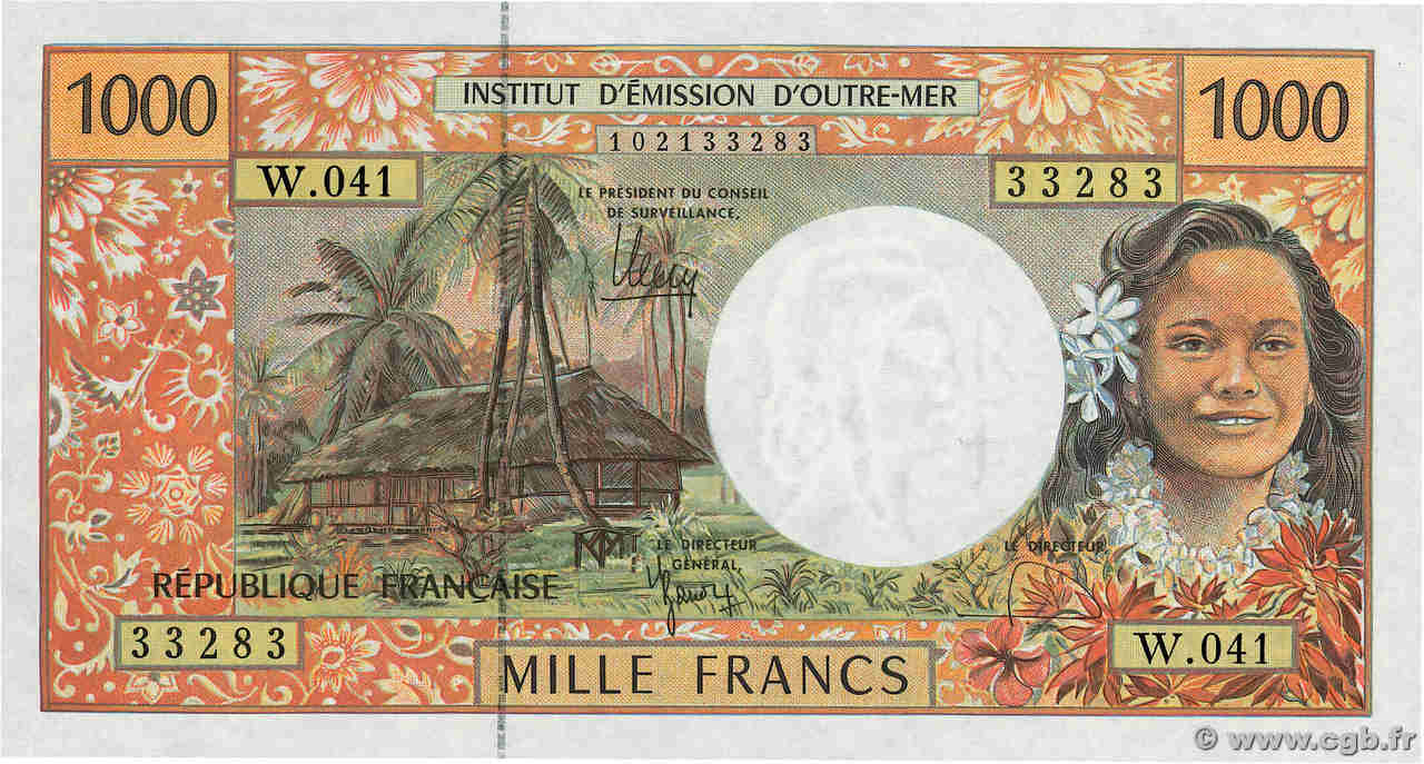 1000 Francs POLYNESIA, FRENCH OVERSEAS TERRITORIES  2010 P.02k UNC