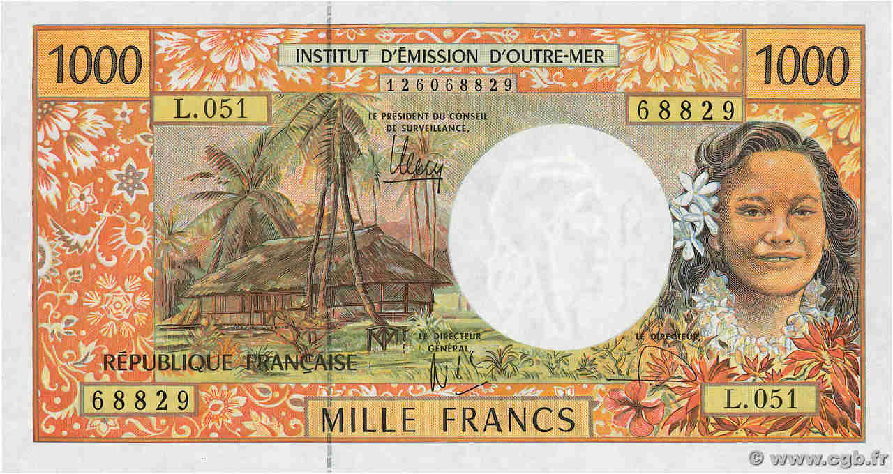 1000 Francs FRENCH PACIFIC TERRITORIES  2010 P.02l UNC