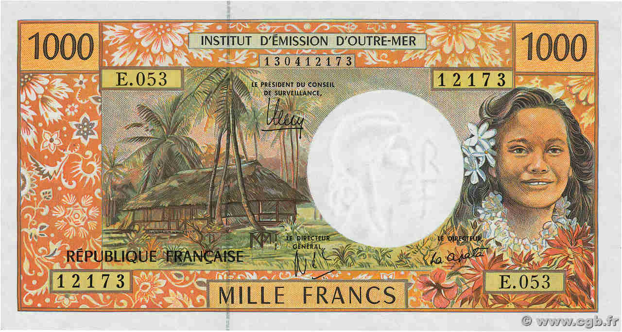 1000 Francs FRENCH PACIFIC TERRITORIES  2010 P.02m ST