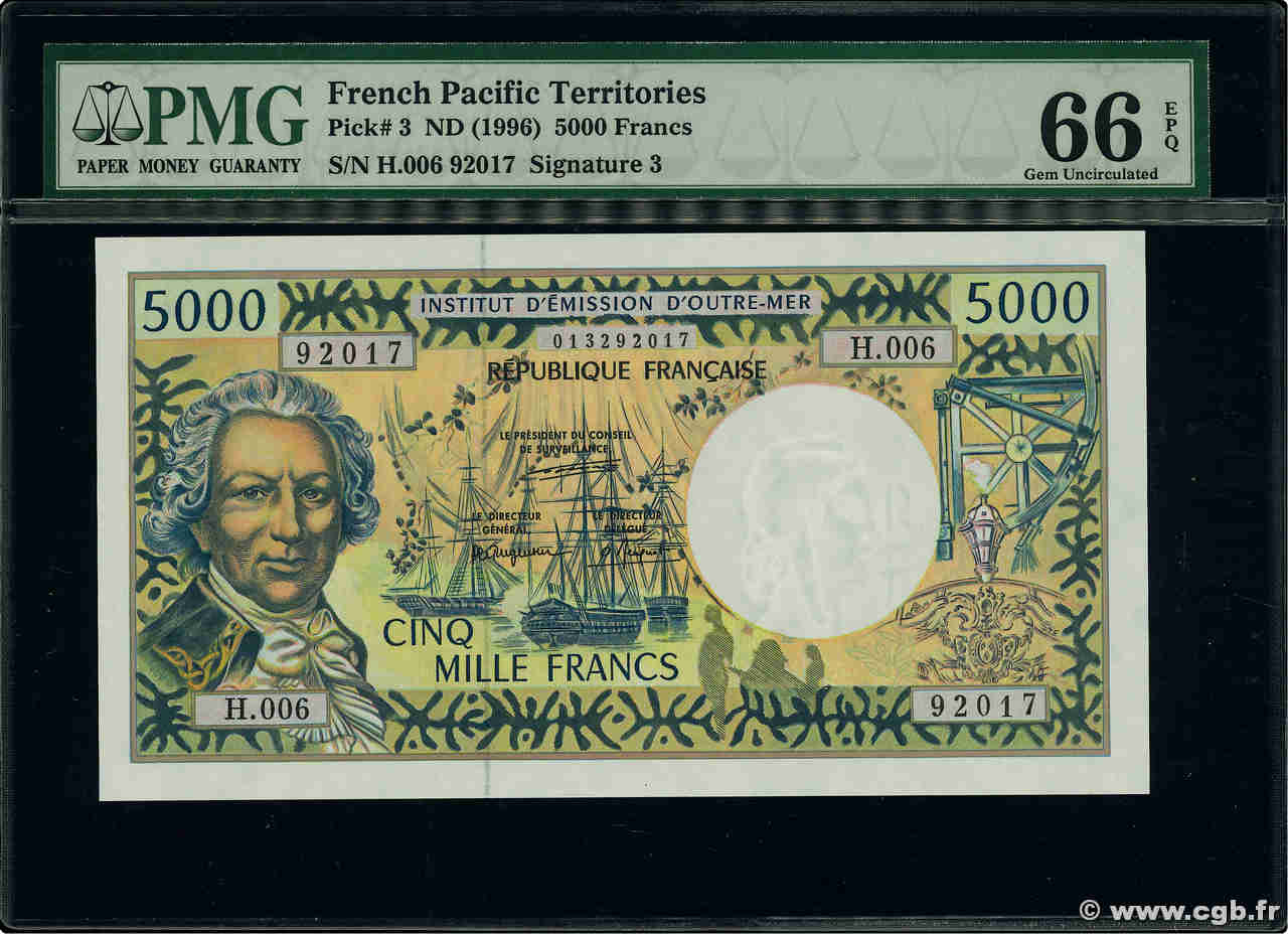 5000 Francs POLYNESIA, FRENCH OVERSEAS TERRITORIES  1995 P.03a UNC