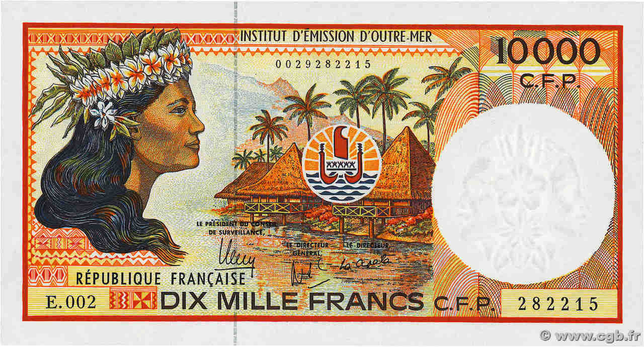 10000 Francs POLYNESIA, FRENCH OVERSEAS TERRITORIES  2013 P.04h UNC