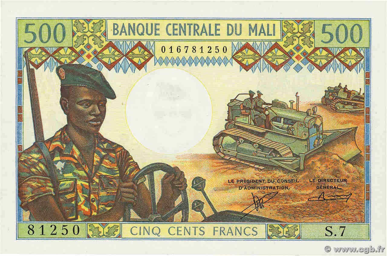 500 Francs MALI  1973 P.12b ST