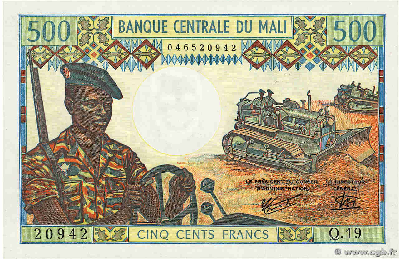 500 Francs MALI  1973 P.12e pr.NEUF