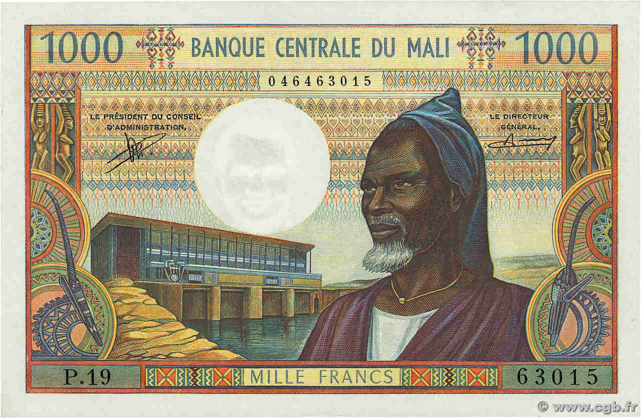 1000 Francs MALI  1970 P.13b ST