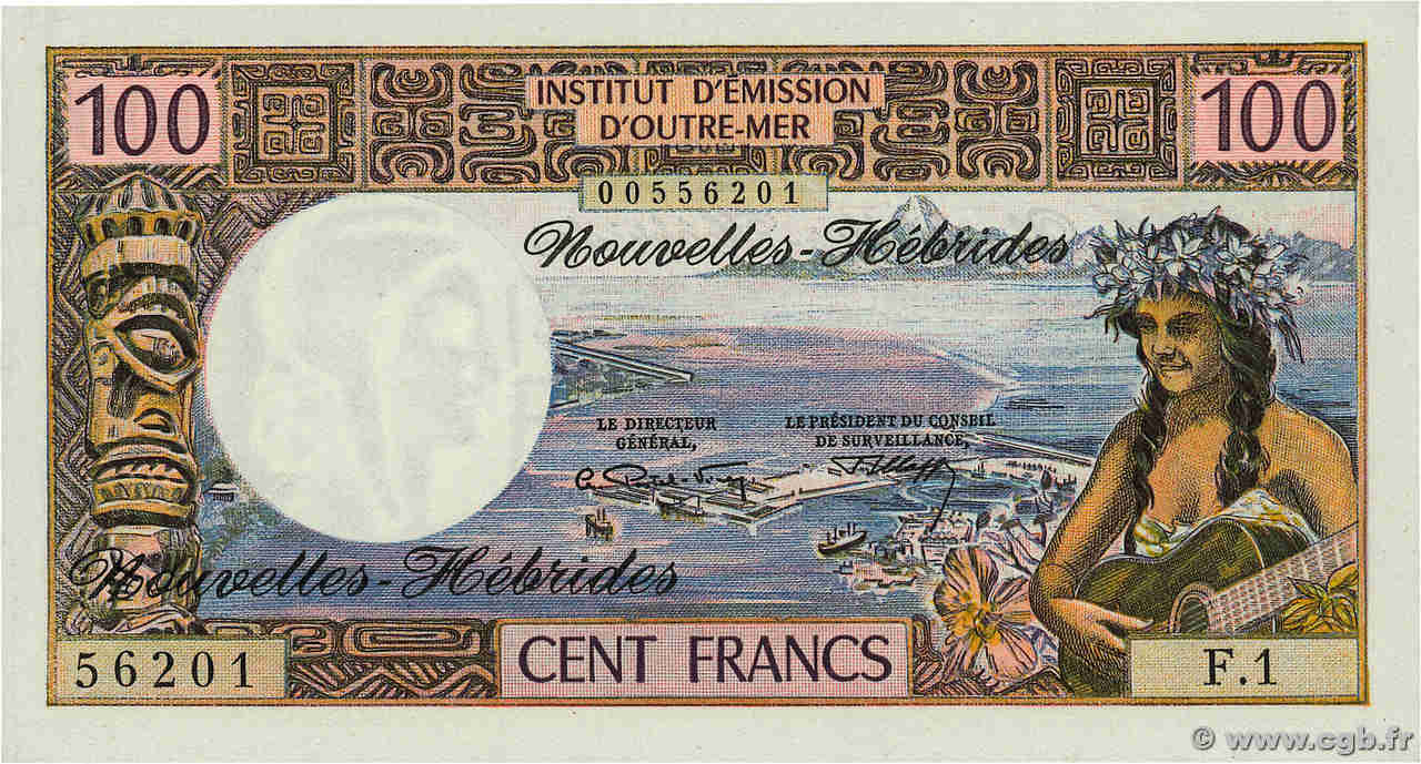 100 Francs NEUE HEBRIDEN  1972 P.18b ST