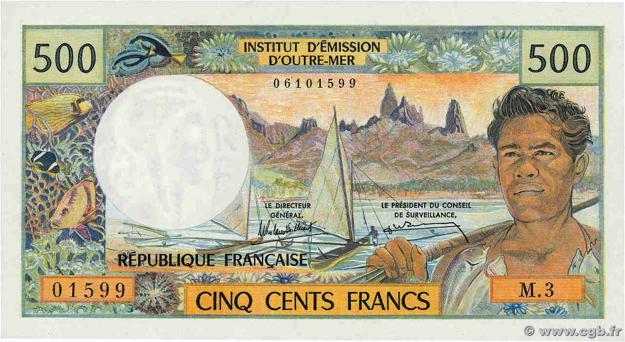 500 Francs TAHITI  1985 P.25d UNC