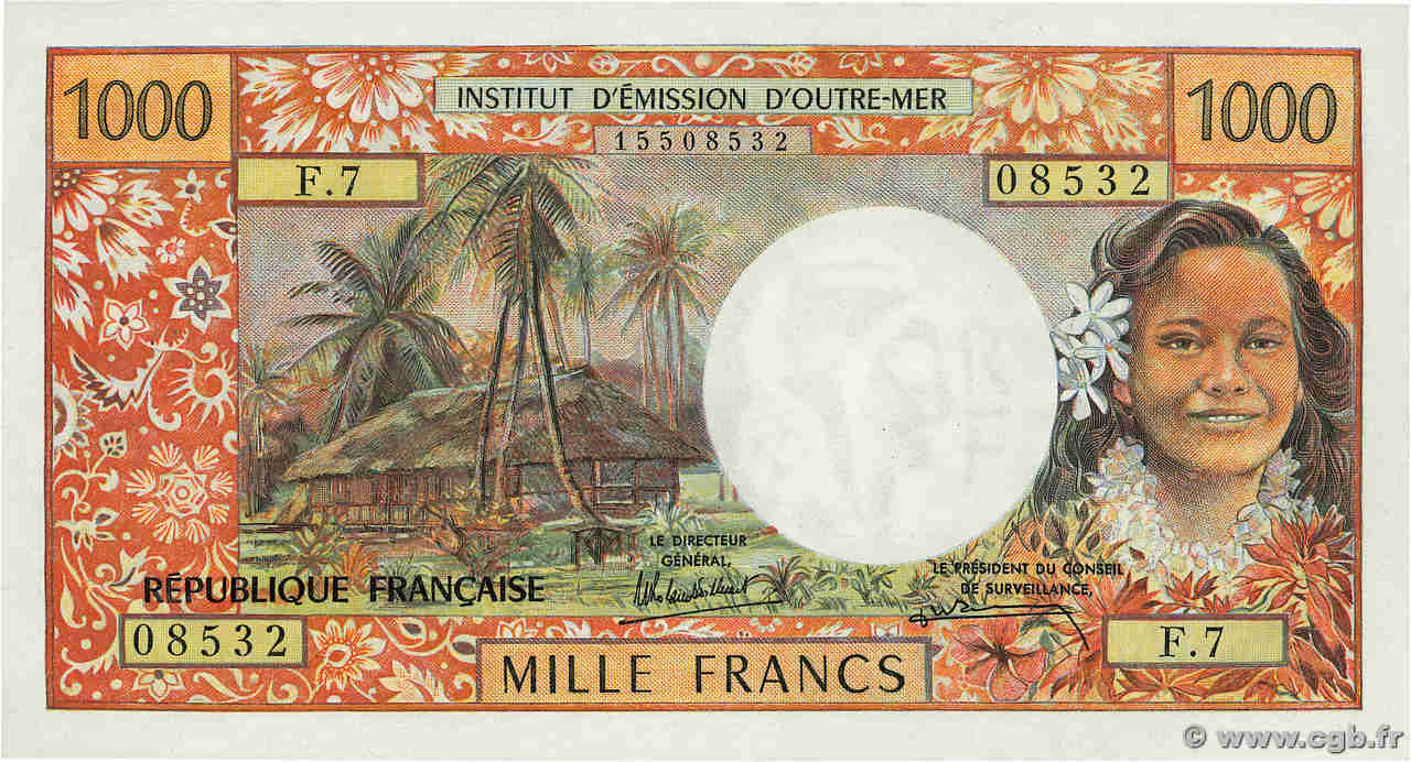 1000 Francs TAHITI  1985 P.27d1 UNC