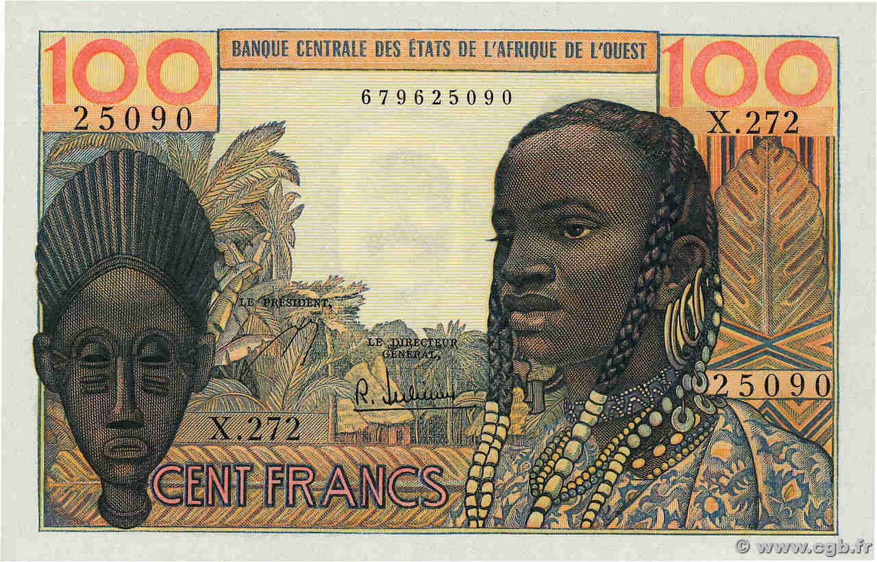 100 Francs WEST AFRIKANISCHE STAATEN  1965 P.002b ST