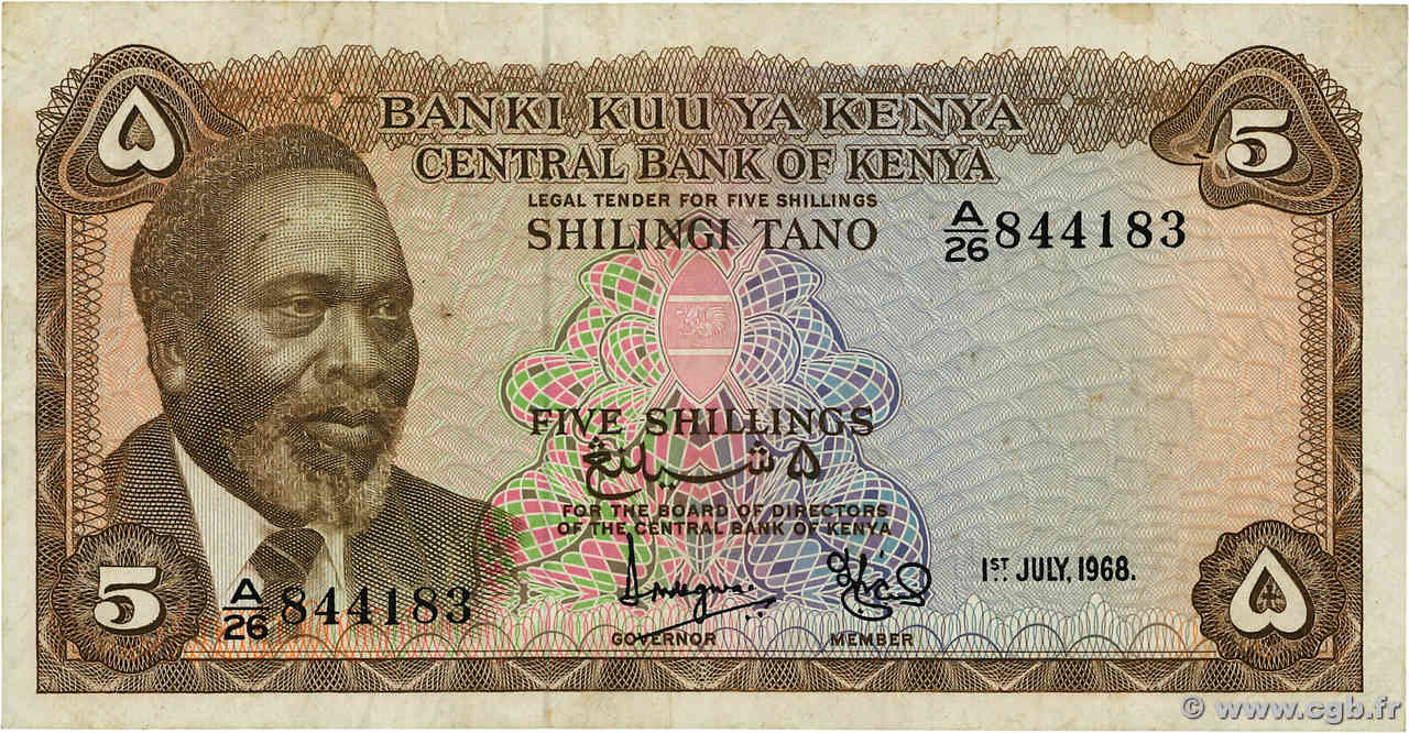 5 Shillings KENIA  1968 P.01c BC