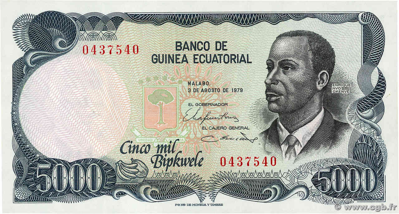 5000 Bipkwele GUINEA ECUATORIAL  1979 P.17 SC+