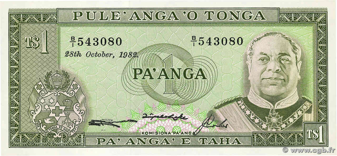 1 Pa anga TONGA  1982 P.19b q.FDC