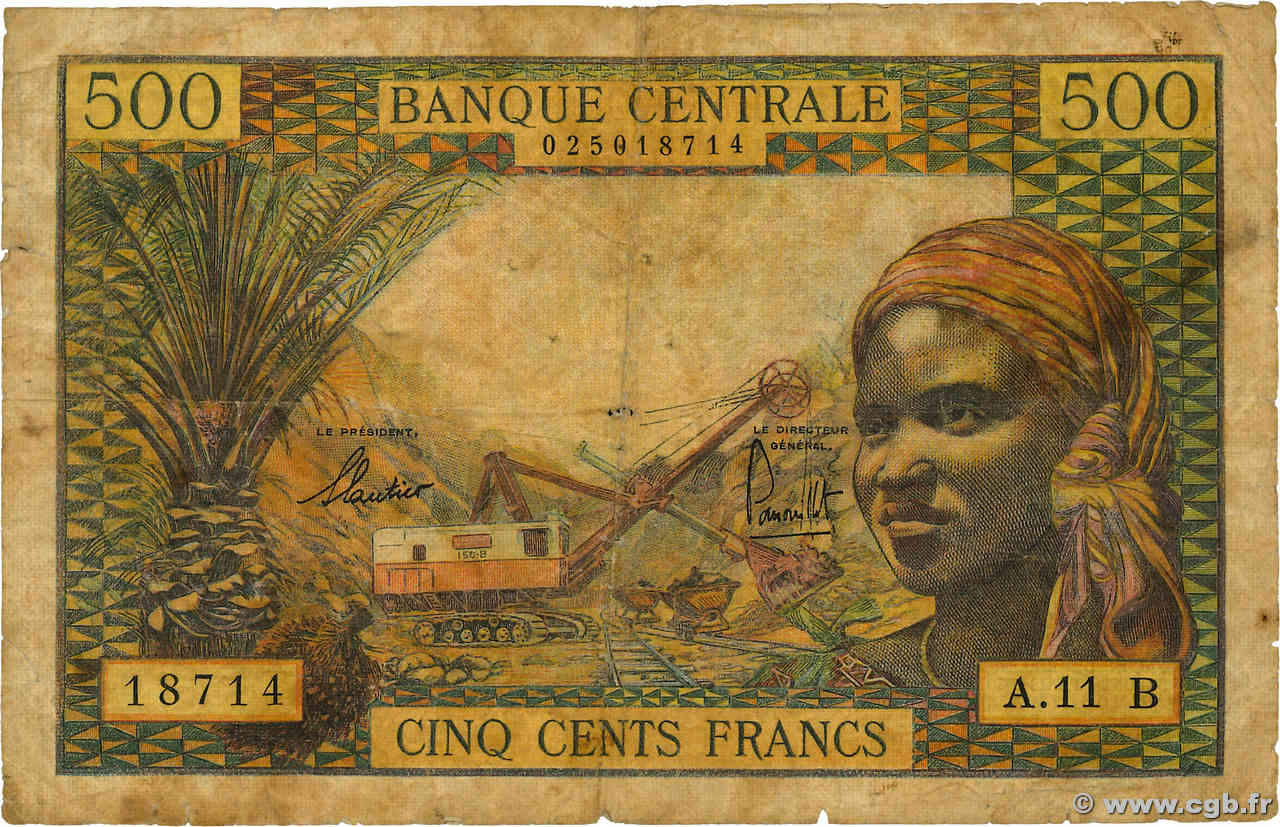 500 Francs EQUATORIAL AFRICAN STATES (FRENCH)  1965 P.04f G