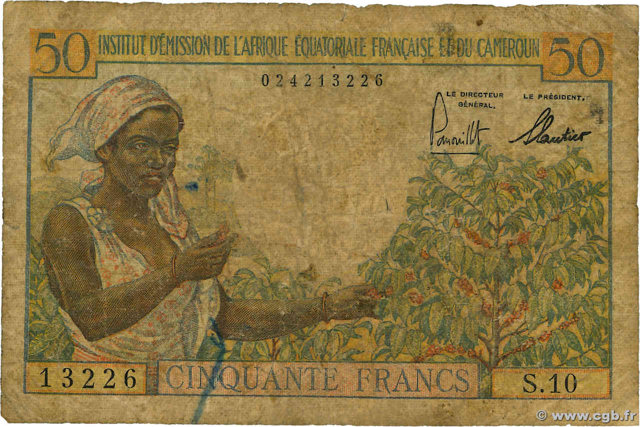 50 Francs AFRIQUE ÉQUATORIALE FRANÇAISE  1957 P.31 MC