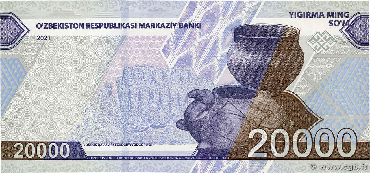 20000 Sum UZBEKISTAN  2021 P.90 UNC