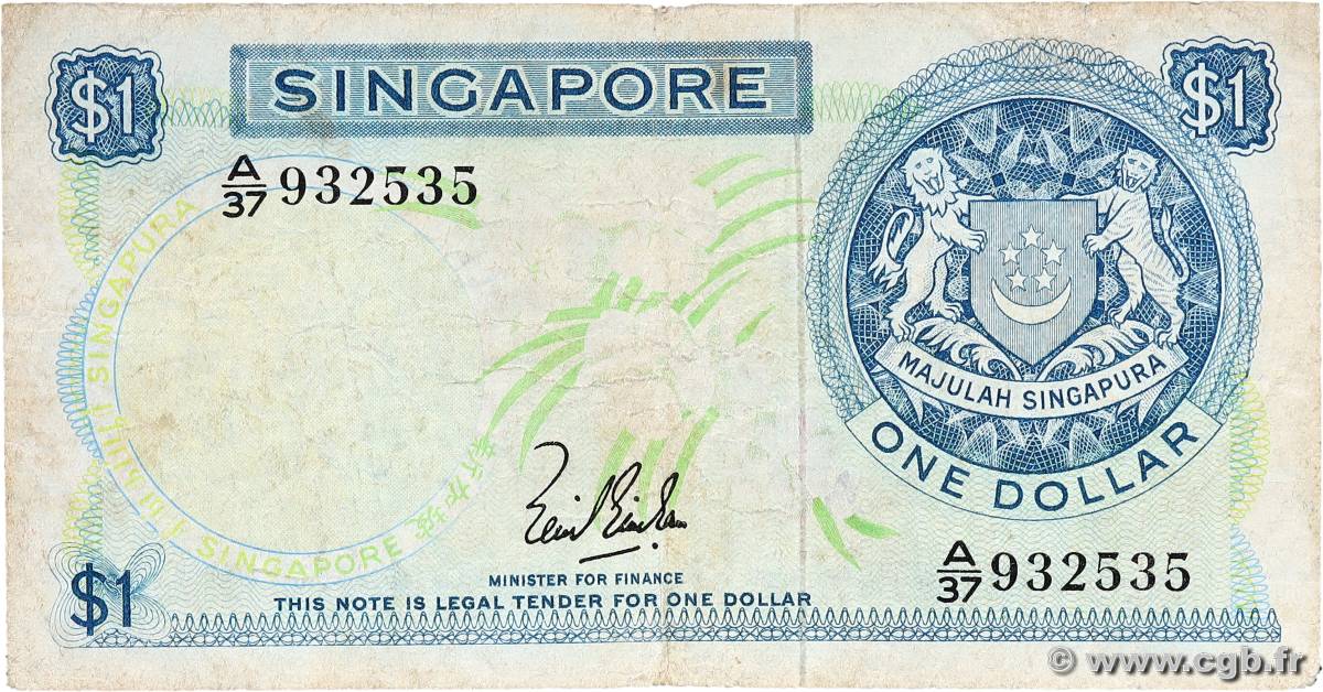 1 Dollar SINGAPORE  1967 P.01a F