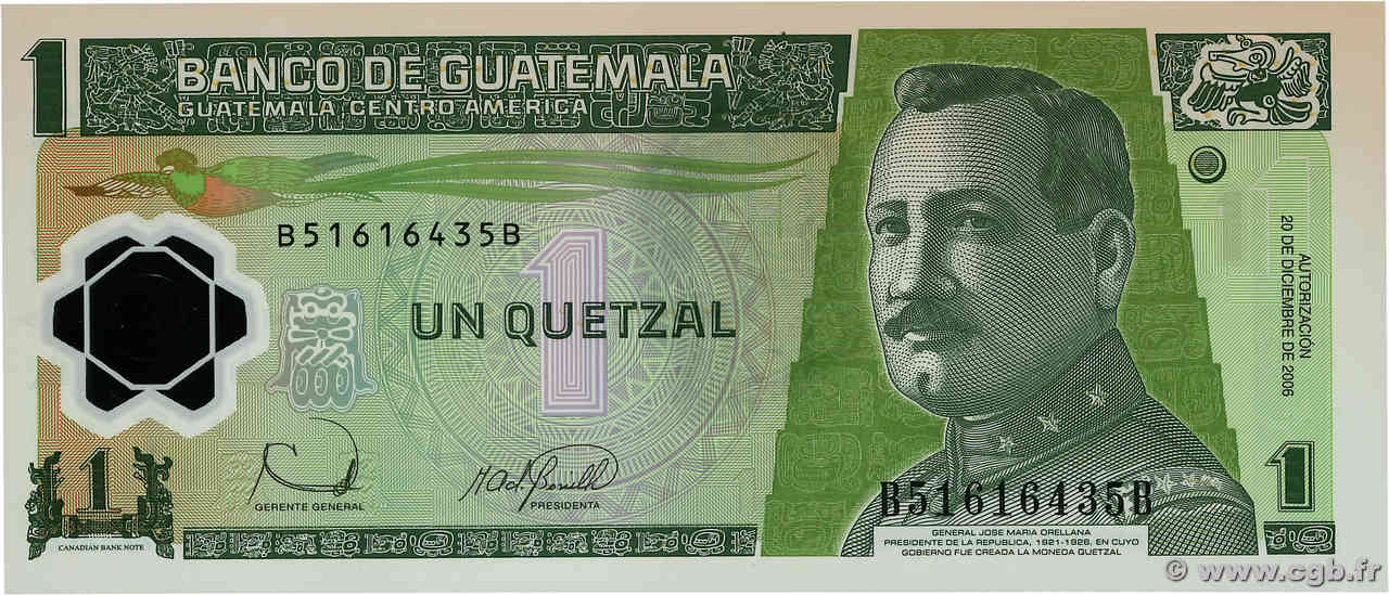 1 Quetzal GUATEMALA  2006 P.109 UNC