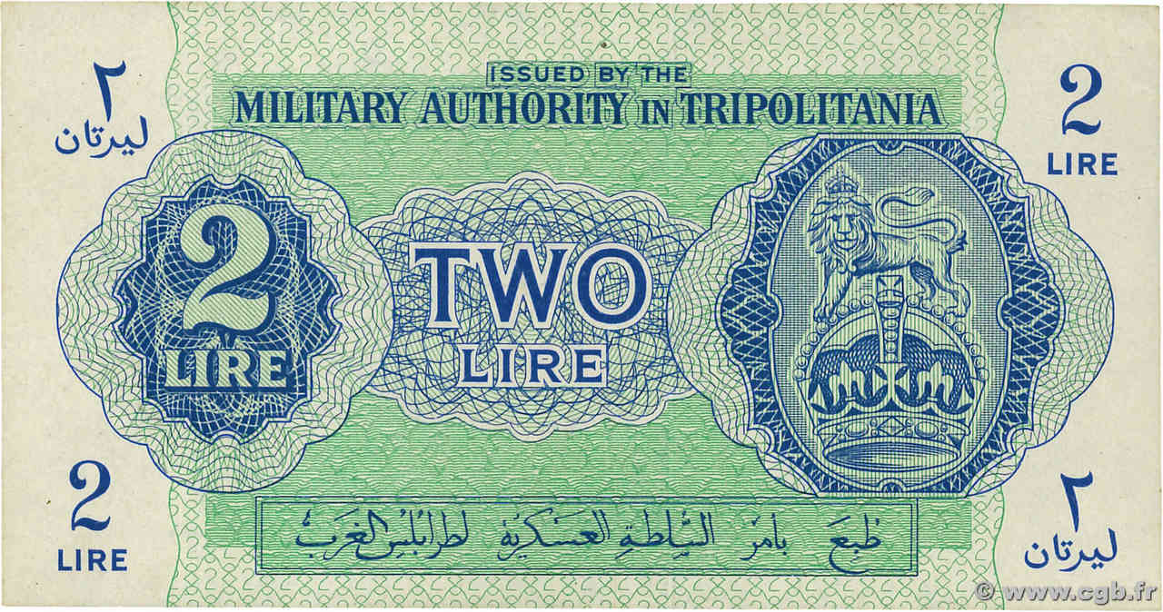 2 Lire LIBIA  1943 P.M2a EBC+