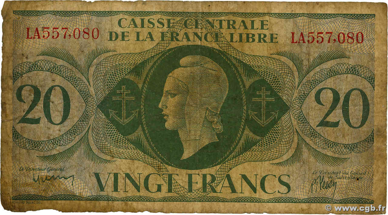 20 Francs AFRIQUE ÉQUATORIALE FRANÇAISE  1943 P.12 SGE