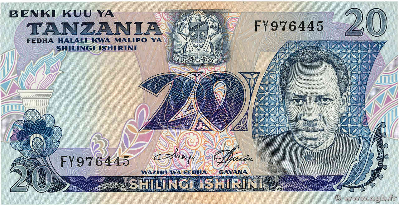 20 Shilingi TANSANIA  1978 P.07c ST