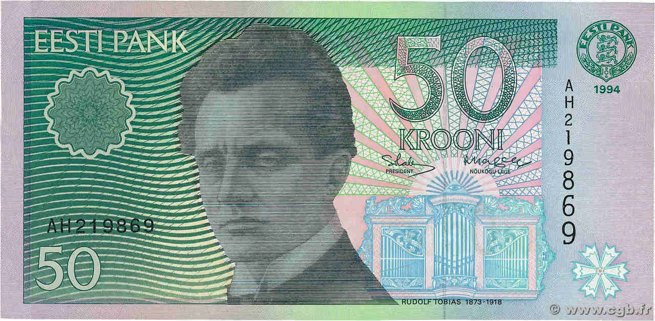 50 Krooni ESTONIA  1994 P.78a XF+