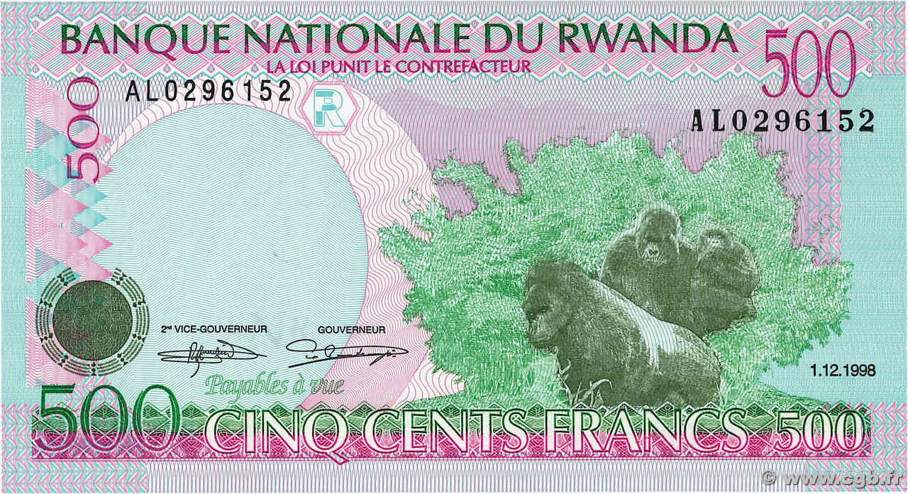 500 Francs RWANDA  1998 P.26b NEUF