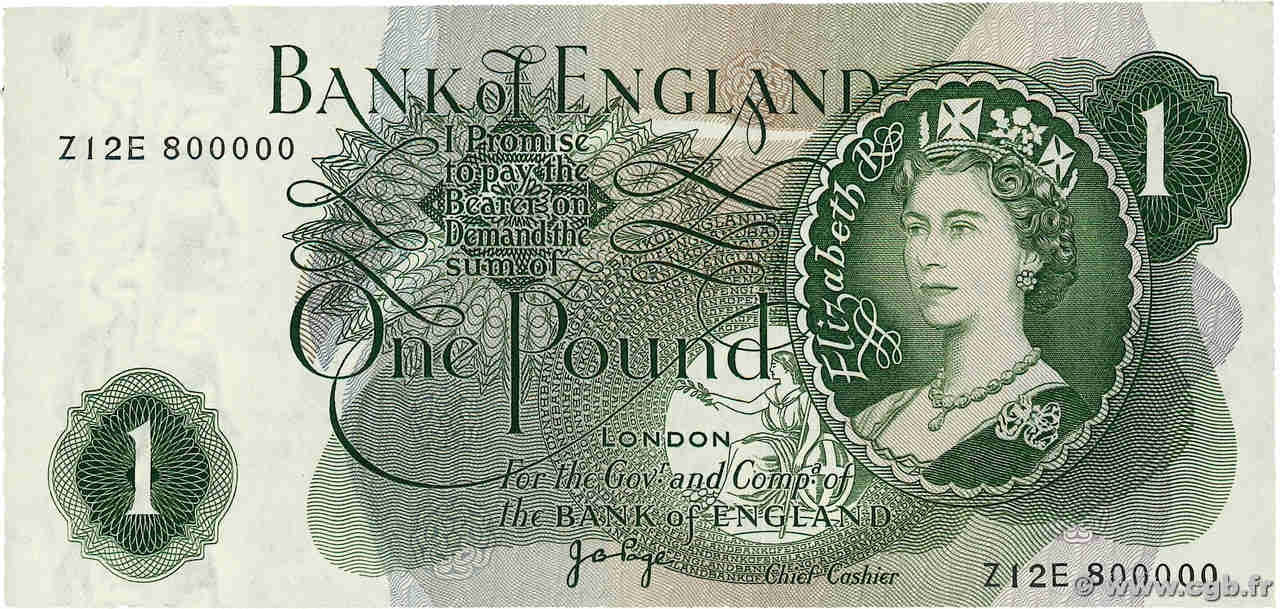 1 Pound Numéro spécial INGLATERRA  1970 P.374g EBC