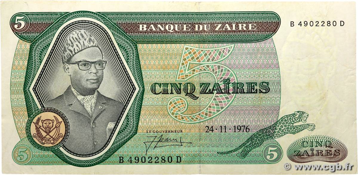 5 Zaïres ZAIRE  1976 P.21a q.SPL